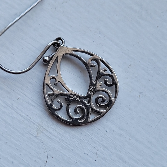 925 Stirling Silver Filigree Earrings - Picture 4 of 7
